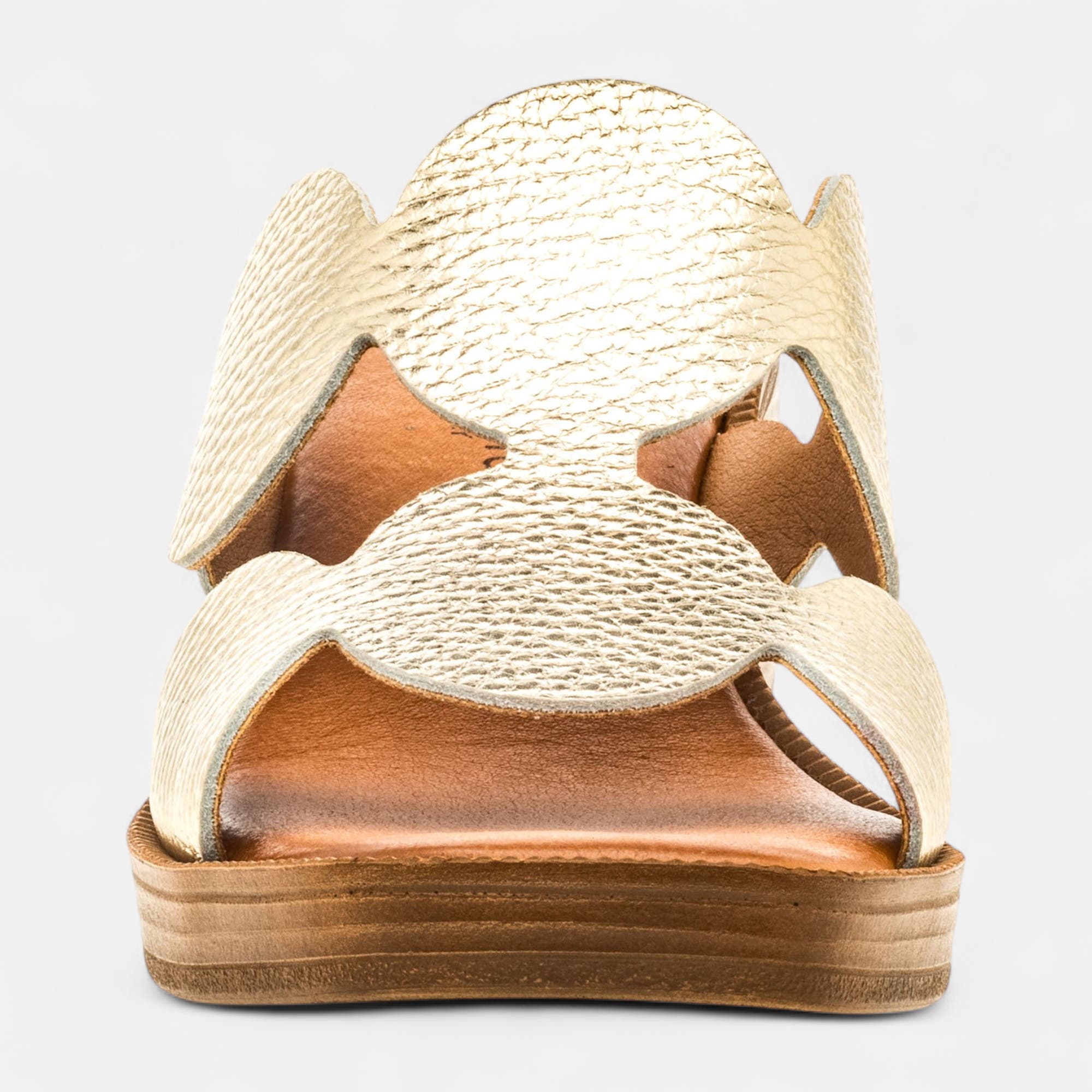 Mules à talon Femme en cuir or