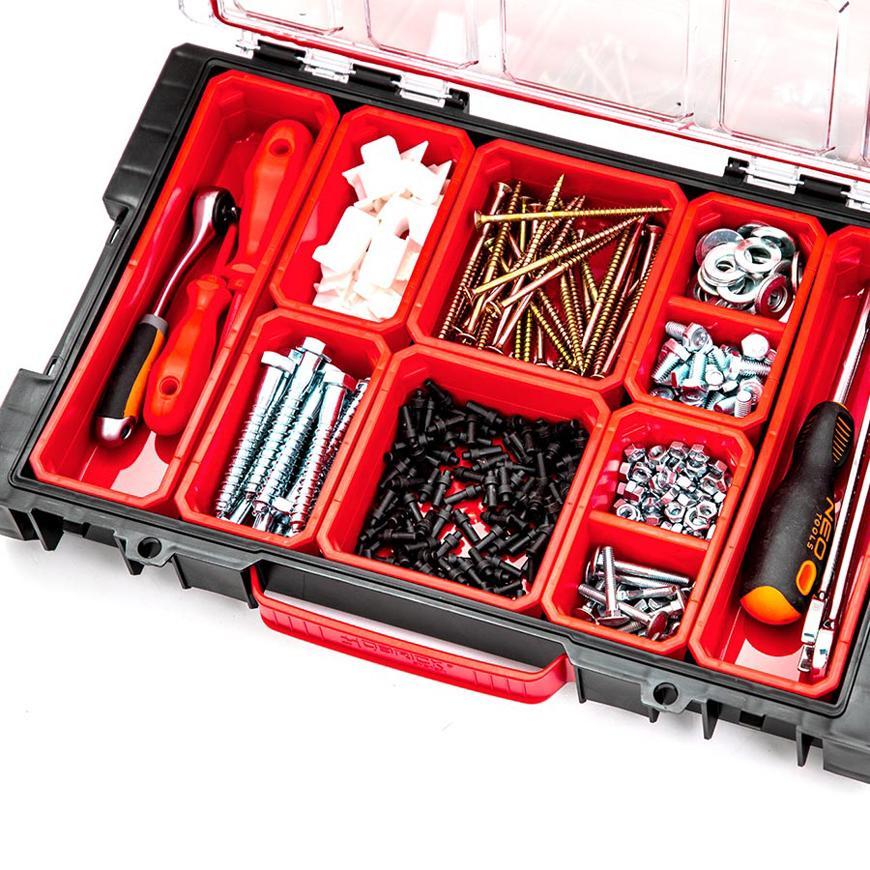 PROREGAL QBRICK Assortimentsdoos Pro HxBxD 30 x 45 x 8 cm 5 liter Met deksel Handvat met klemsluitingen Zwart
