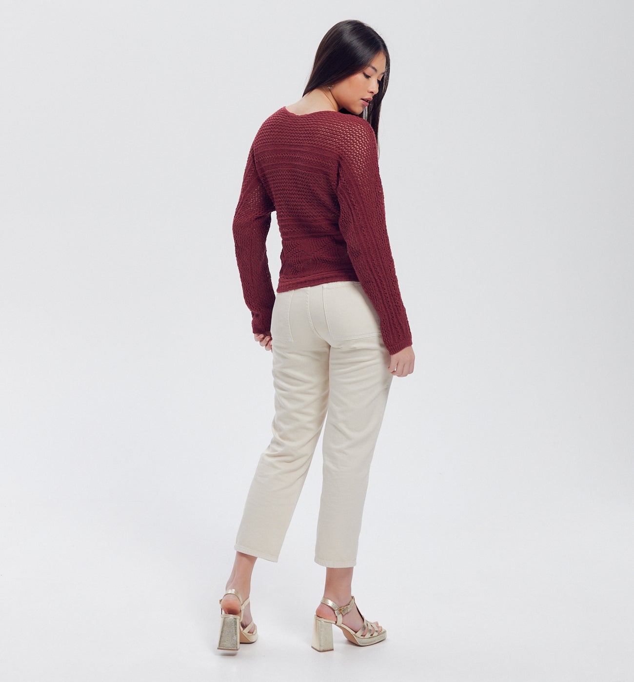 Pull ajouré Femme - Terre de sienne