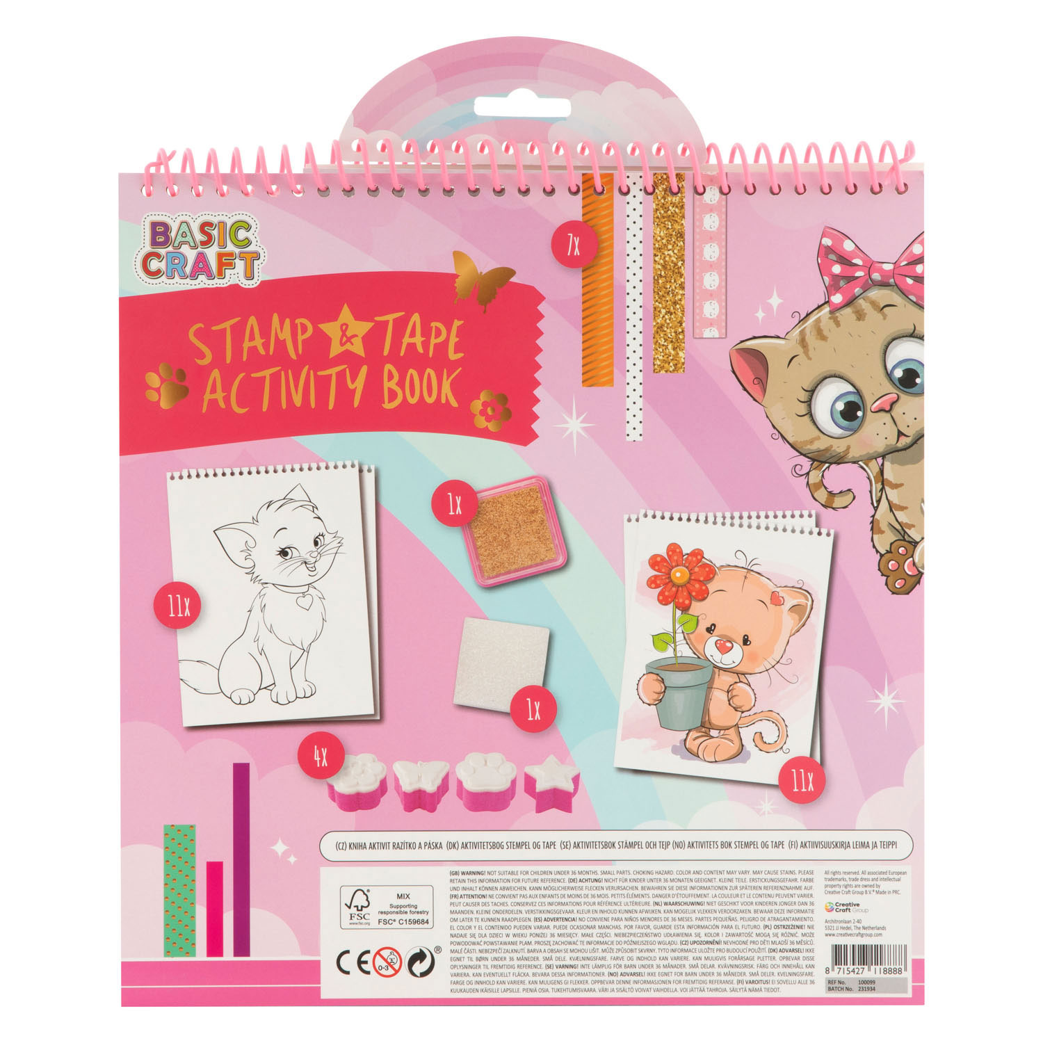 Stempel en Tape Activiteitenboek - Eenhoorn