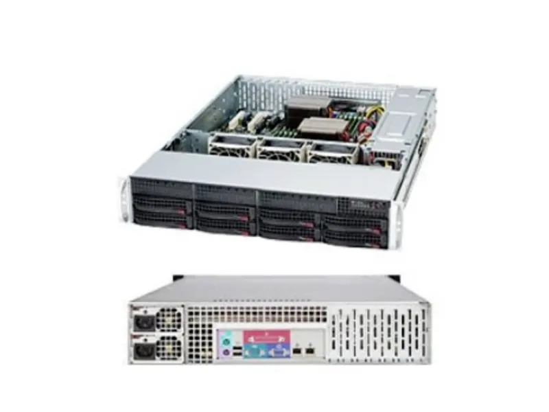 Supermicro SC825 TQC-R802LPB - Rack-monterbar 2U - forstærket forlænger ATX - SATA/SAS - hot-swap 800 Watt - sort