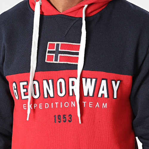 Sweat Capuche Ferato Rouge Bleu Marine