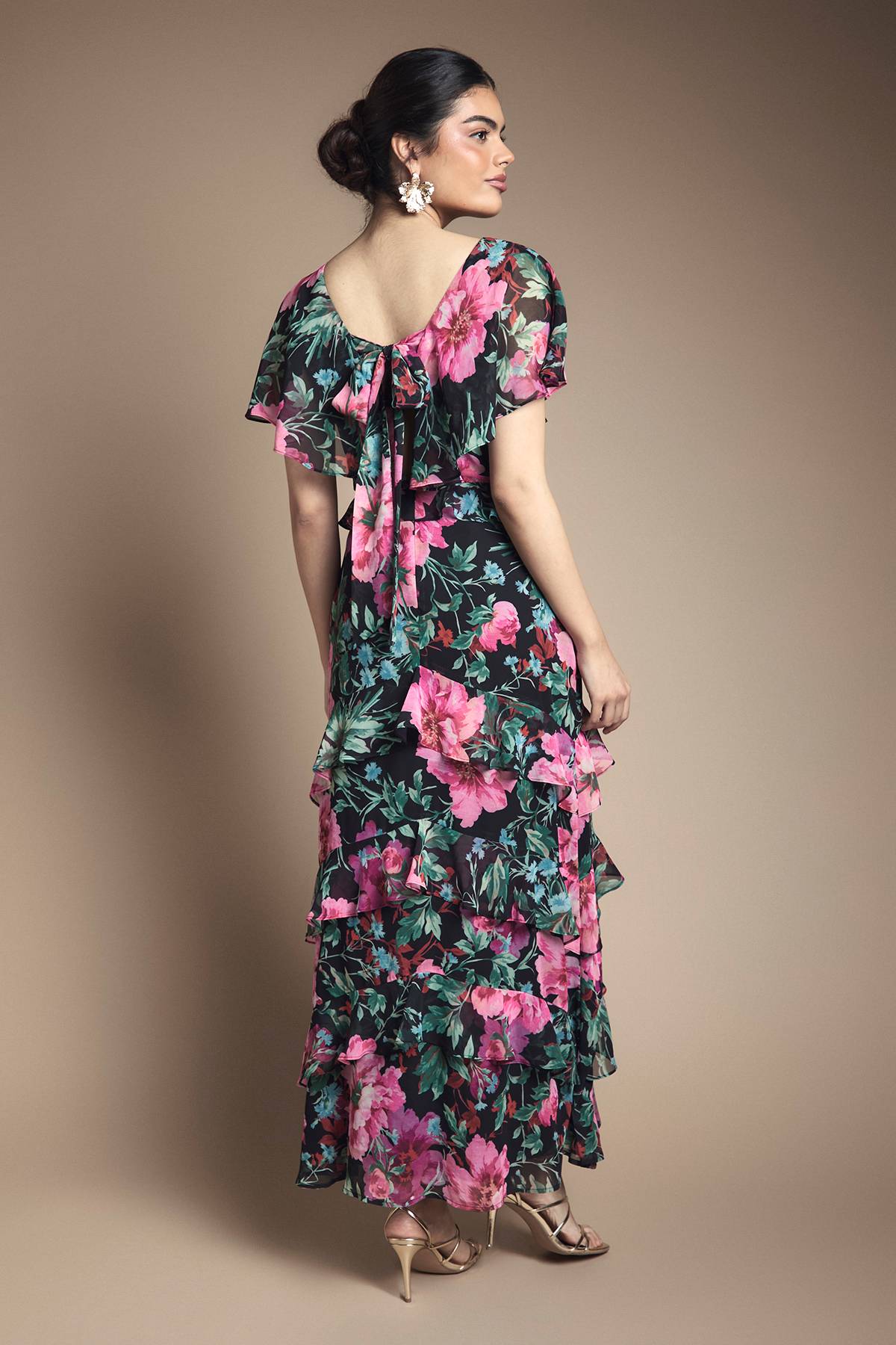 Oasis Robe Longue à Détails Volantés
