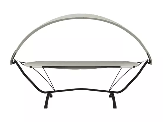 Lit de repos d'extérieur et auvent Crème Acier et tissu Oxford