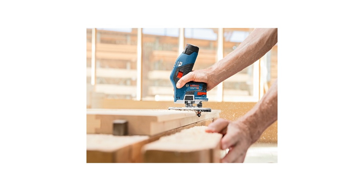BoschAccu freesmachine GKF 12V-8 Professional solo bovenfrees  (Blauw/zwart, Accu niet inbegrepen)