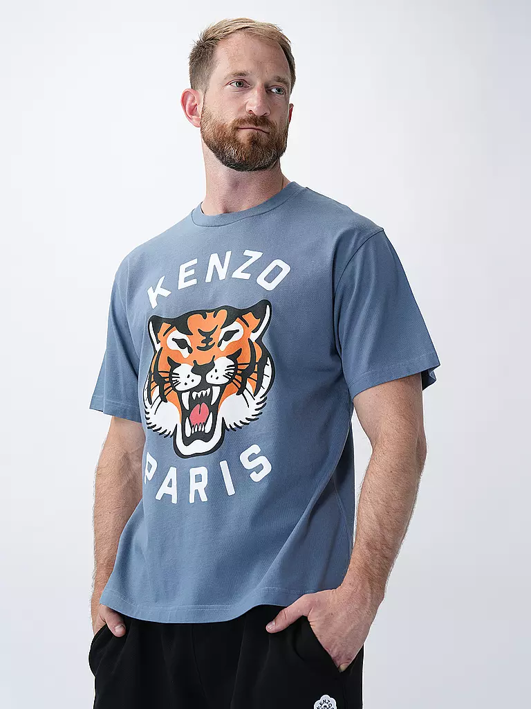 KENZO T-Shirt LUCKY TIGER hellblau