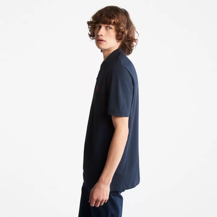 Polo en piqué Millers River pour homme en bleu marine