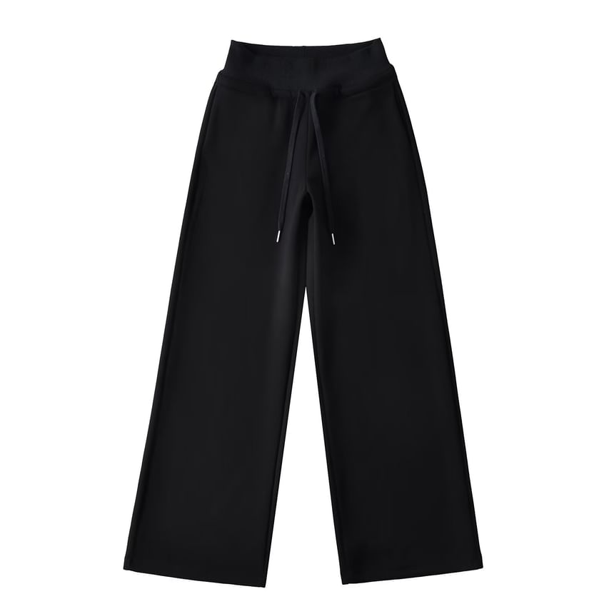 Overing - Broek met wijde pijpen en trekkoord in de taille