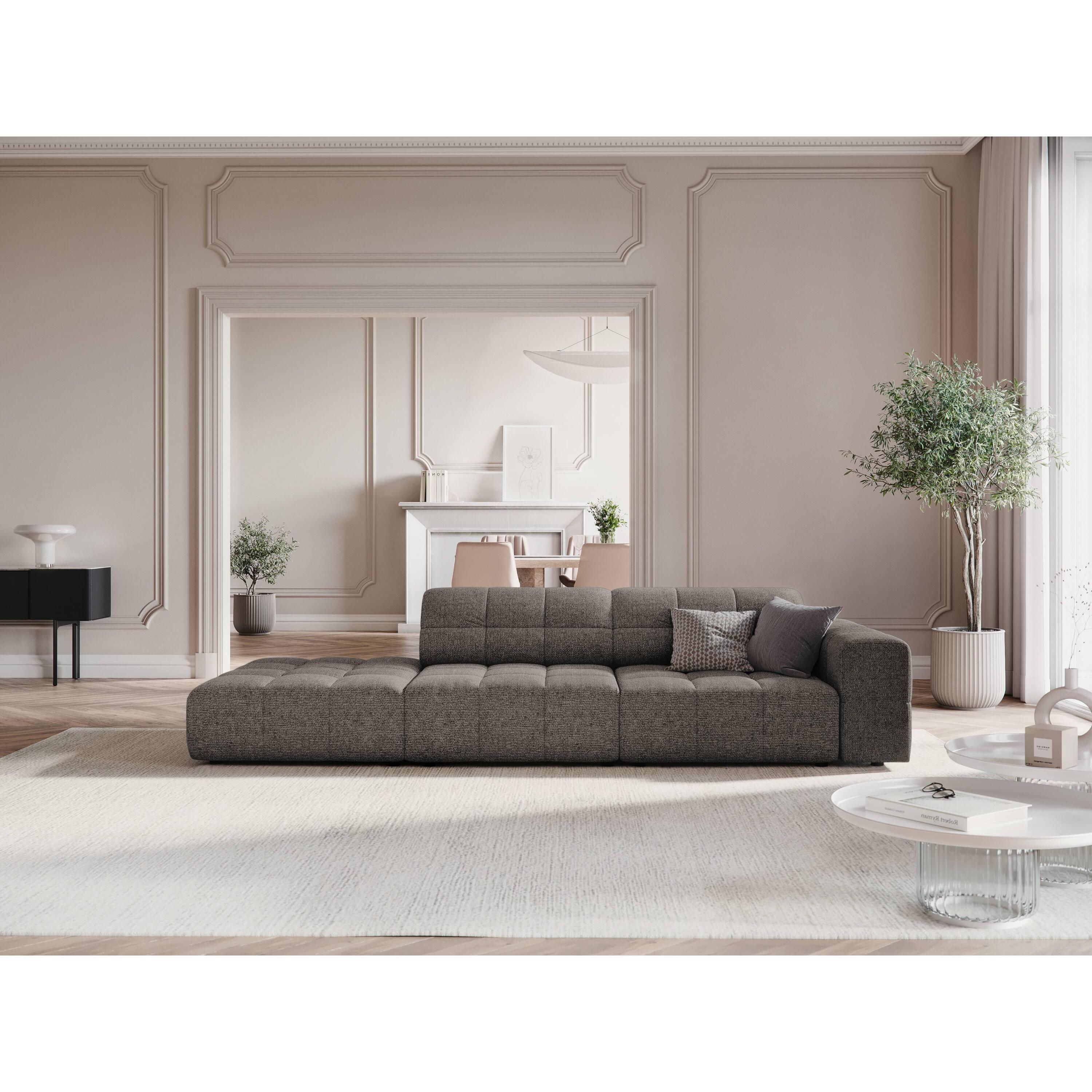 Cosmopolitan Design Chicago 4-zitsbank Links Open - Chenille - Lichtgrijs