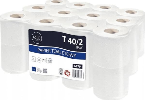 Ellis Toalettpapir T40/2 hvit 24 stk. 6279