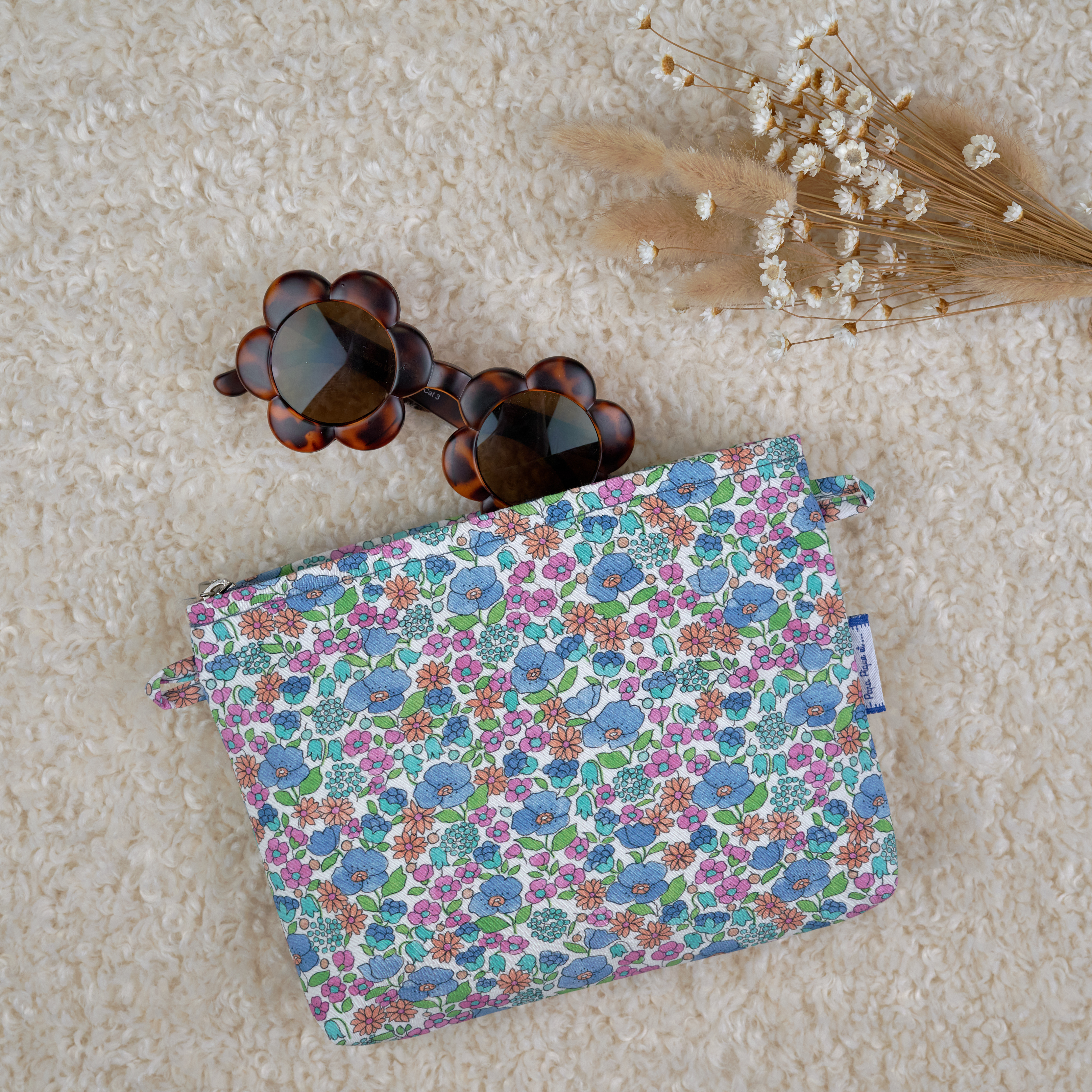Mini Pochette Tissu Pastel Fleuri