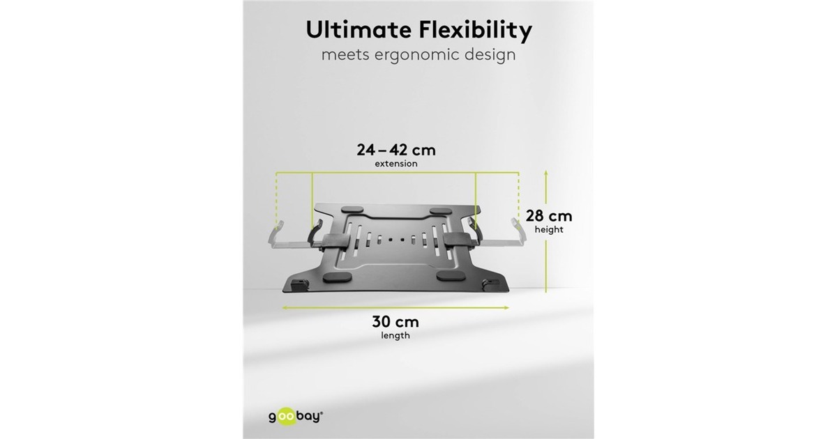goobayLaptophouder voor monitorarm,10 tot 15,6 inch standaard  (Zwart)