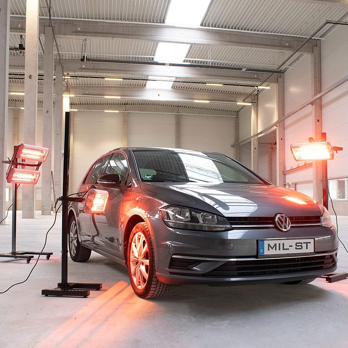 STAHLWERK Infrarot Lacktrockner IL-1200 ST mit 1.200 Watt und Stativ, leistungsstarker Infrarottrockner/IR Strahler/IR Trockner (2400 Watt)