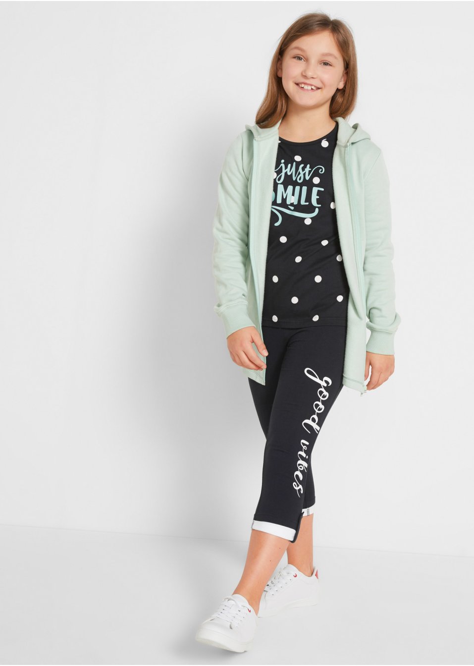 Legging 3/4 fille avec coton