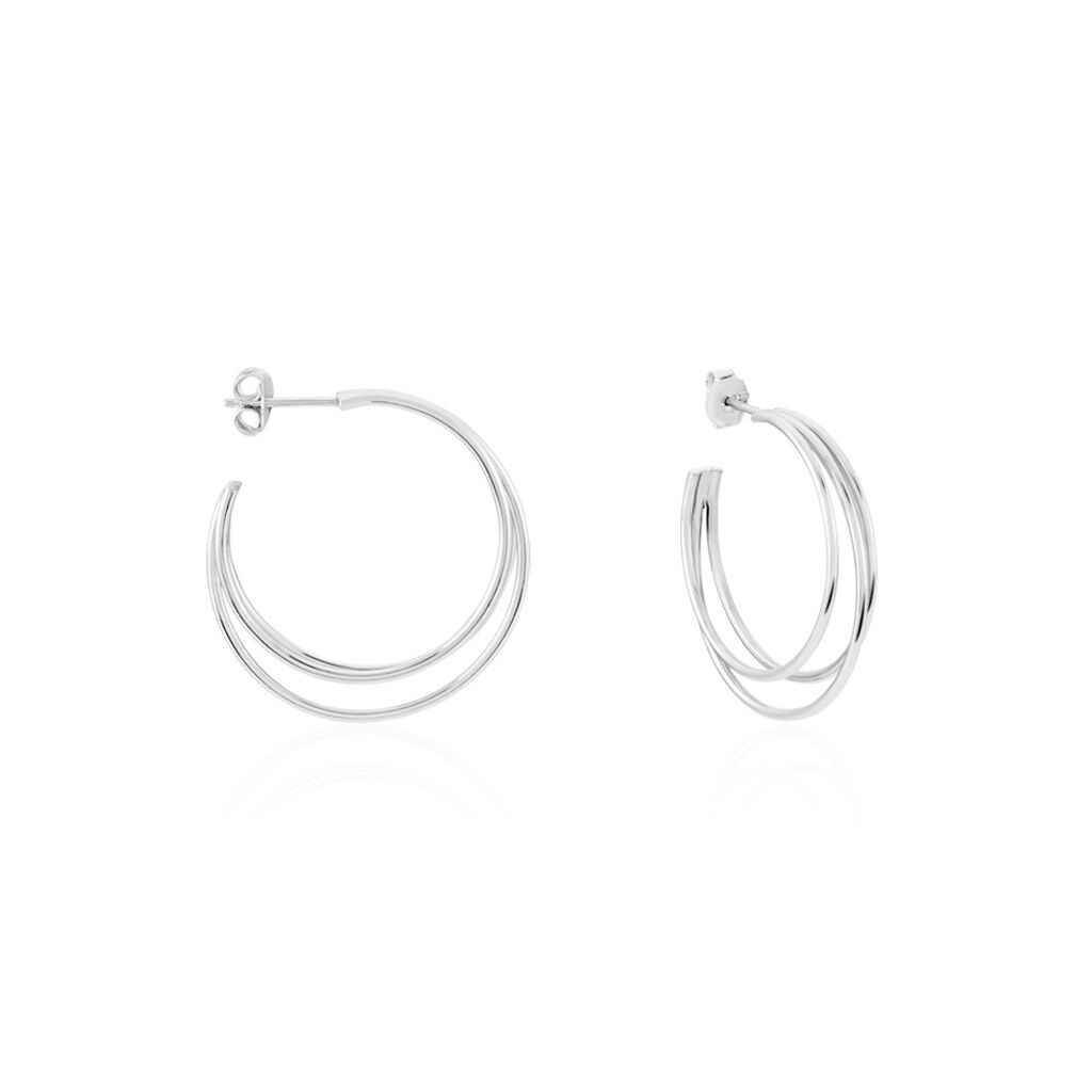 Créoles Argent Blanc Jukka