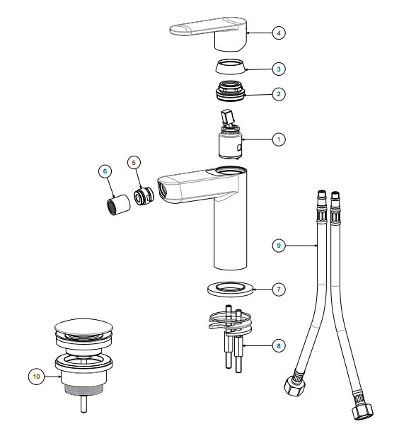 Paffoni Candy bidet mengkraan met clickwaste chroom