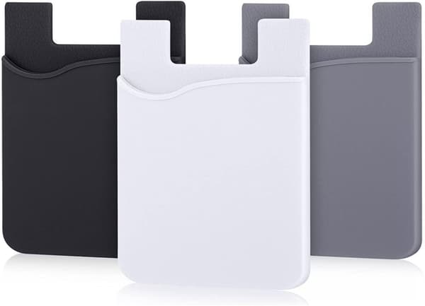 3x Silikonkortholder / lommebok universal Hvit