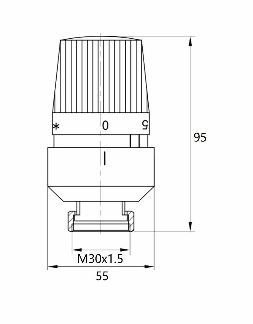 Mueller thermostatische radiatorventiel 1/2x15mm mat zwart