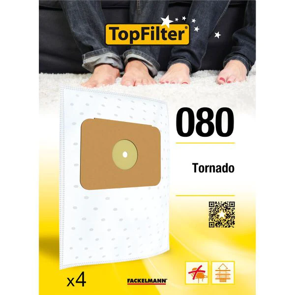 Lot de 4 sacs aspirateur Tornado Premium TopFilter