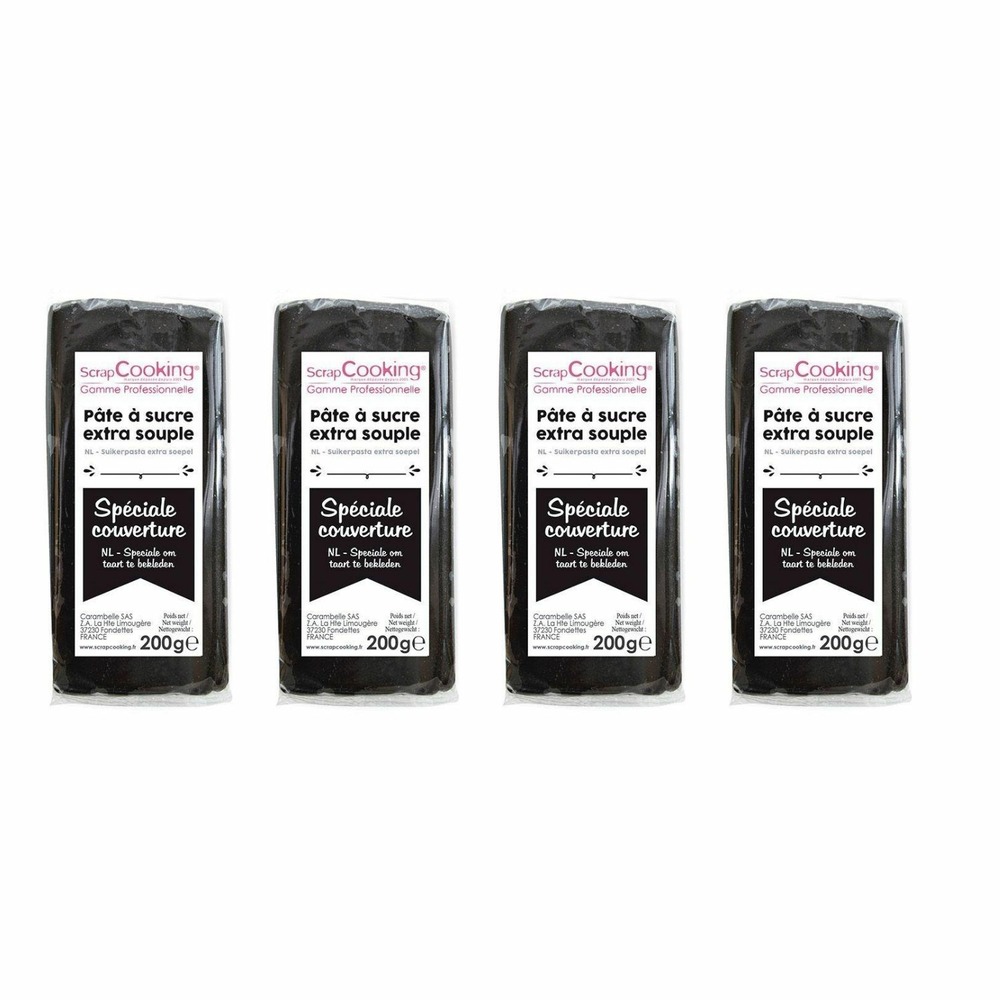 Pâte à sucre de couverture noire 800 g