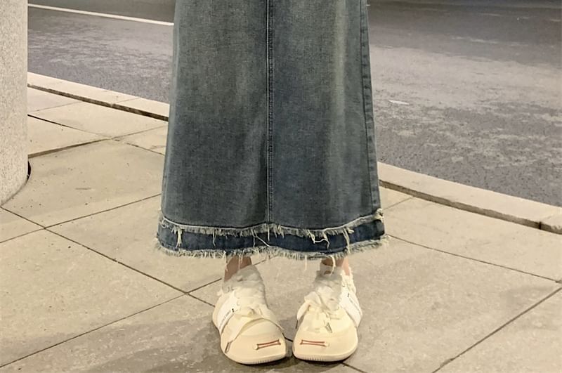 Coline - Midi-rok met hoge taille en denim