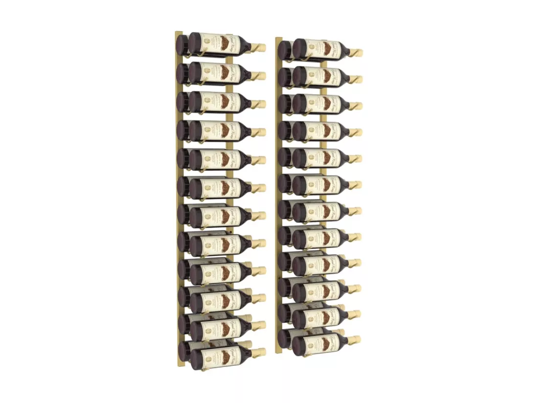 Casier à vin mural pour 24 bouteilles 2 pcs Doré Fer