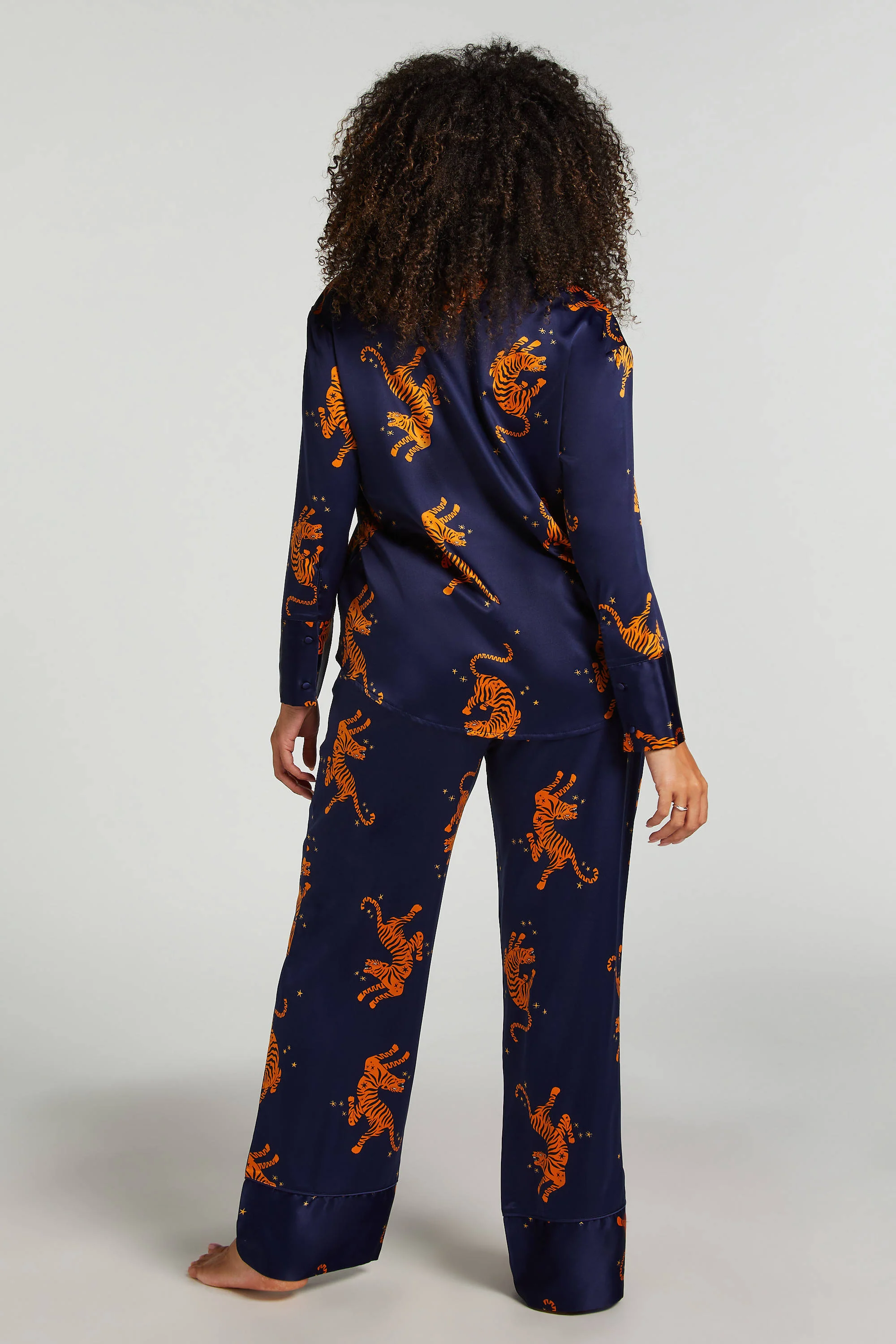 Hunkemöller satijnen pyjamabroek donkerblauw