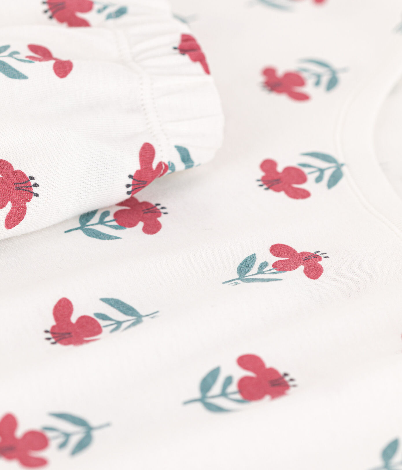 Pyjacourt fleurs en coton femme