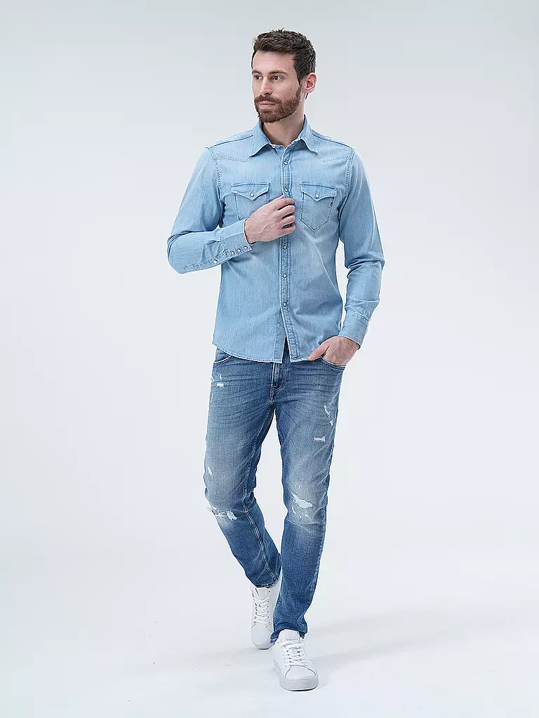 REPLAY Jeanshemd  hellblau