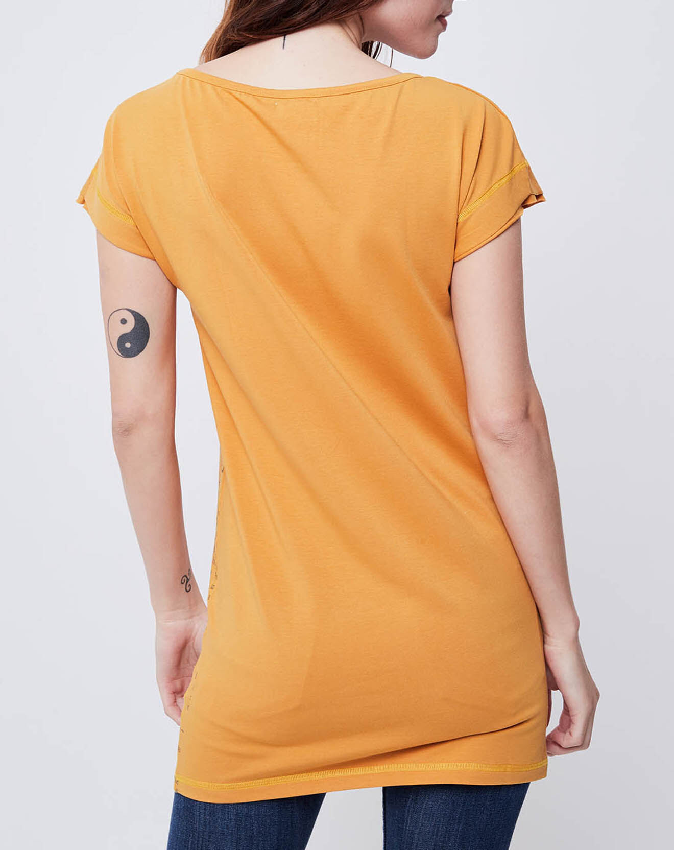 John Galliano T-Shirt long Gazette orange/rouge/gris