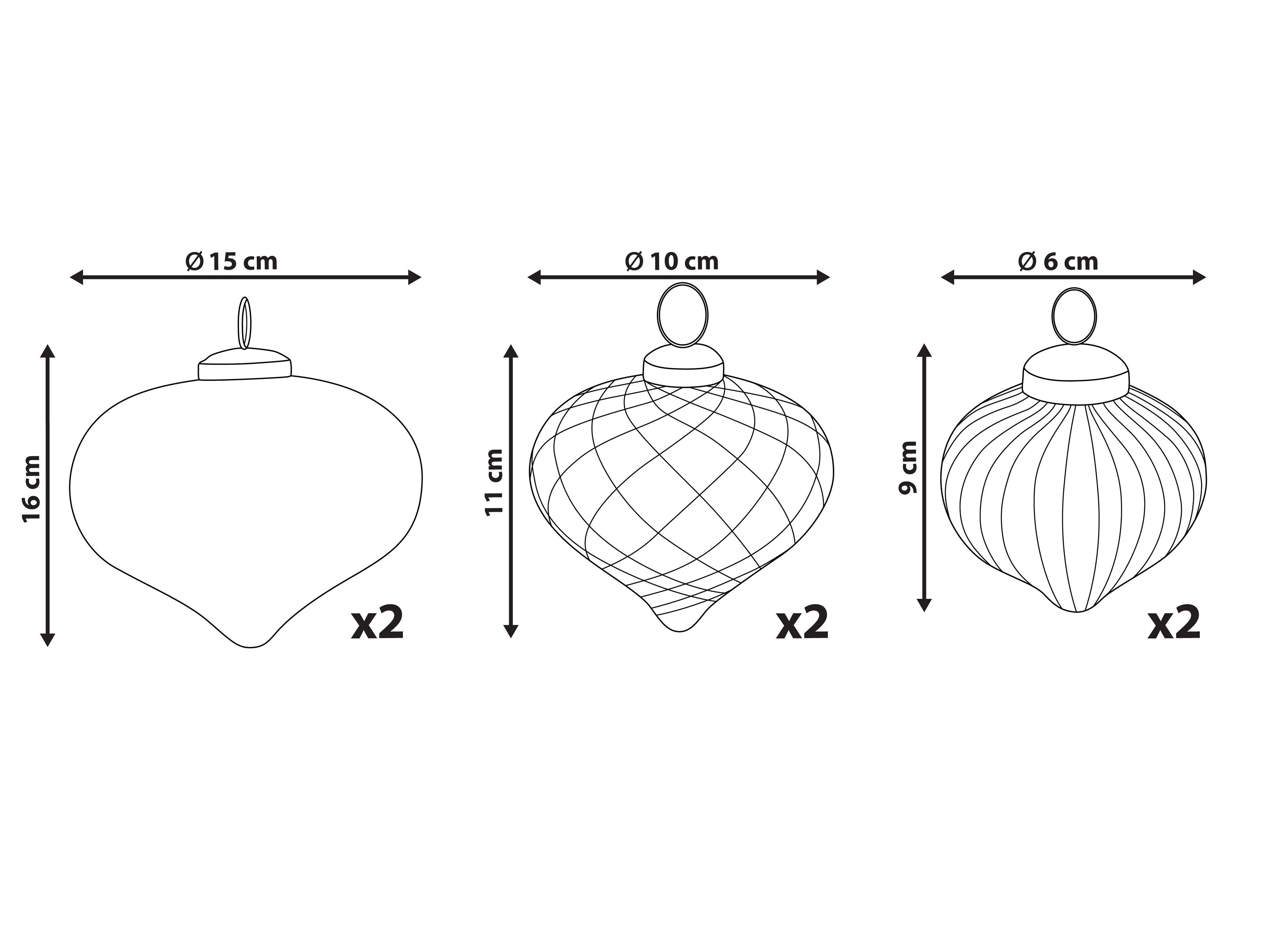 Set van 6 kerstballen ASTRALE Glas Roze