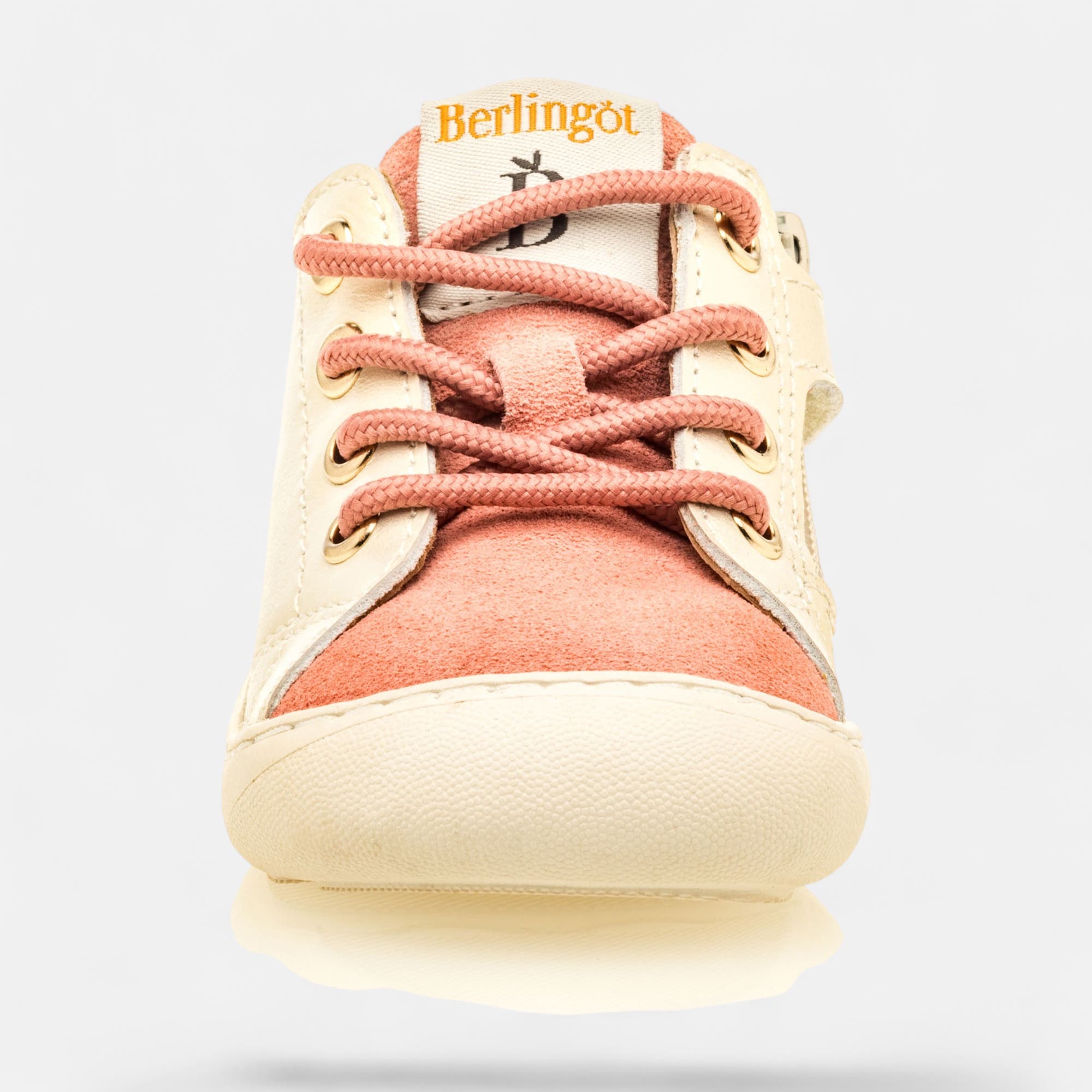 Baskets basses Bébé fille en cuir rose