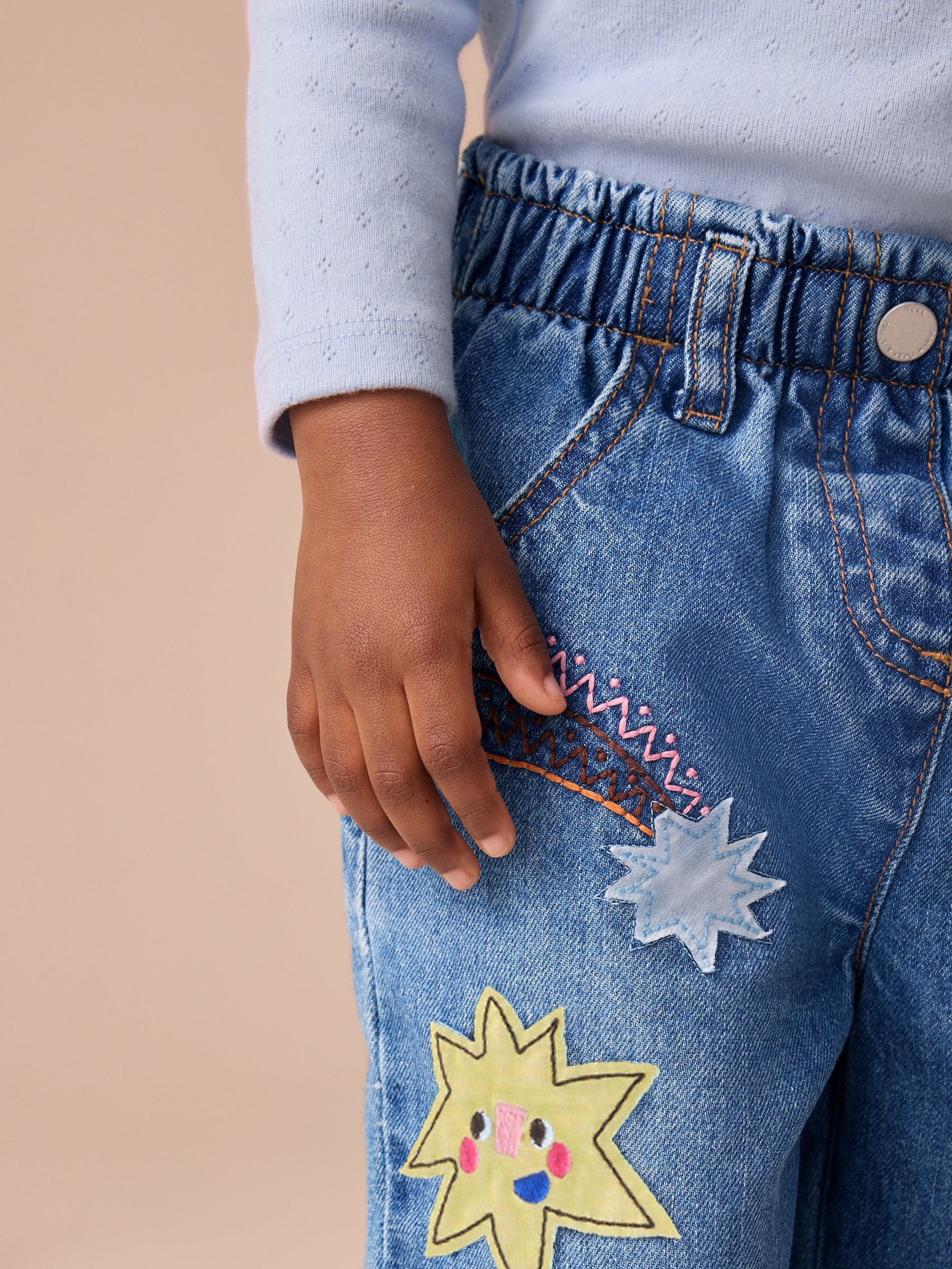 Denim - Jeans versierd met eenhoorns (3mnd-7jr)