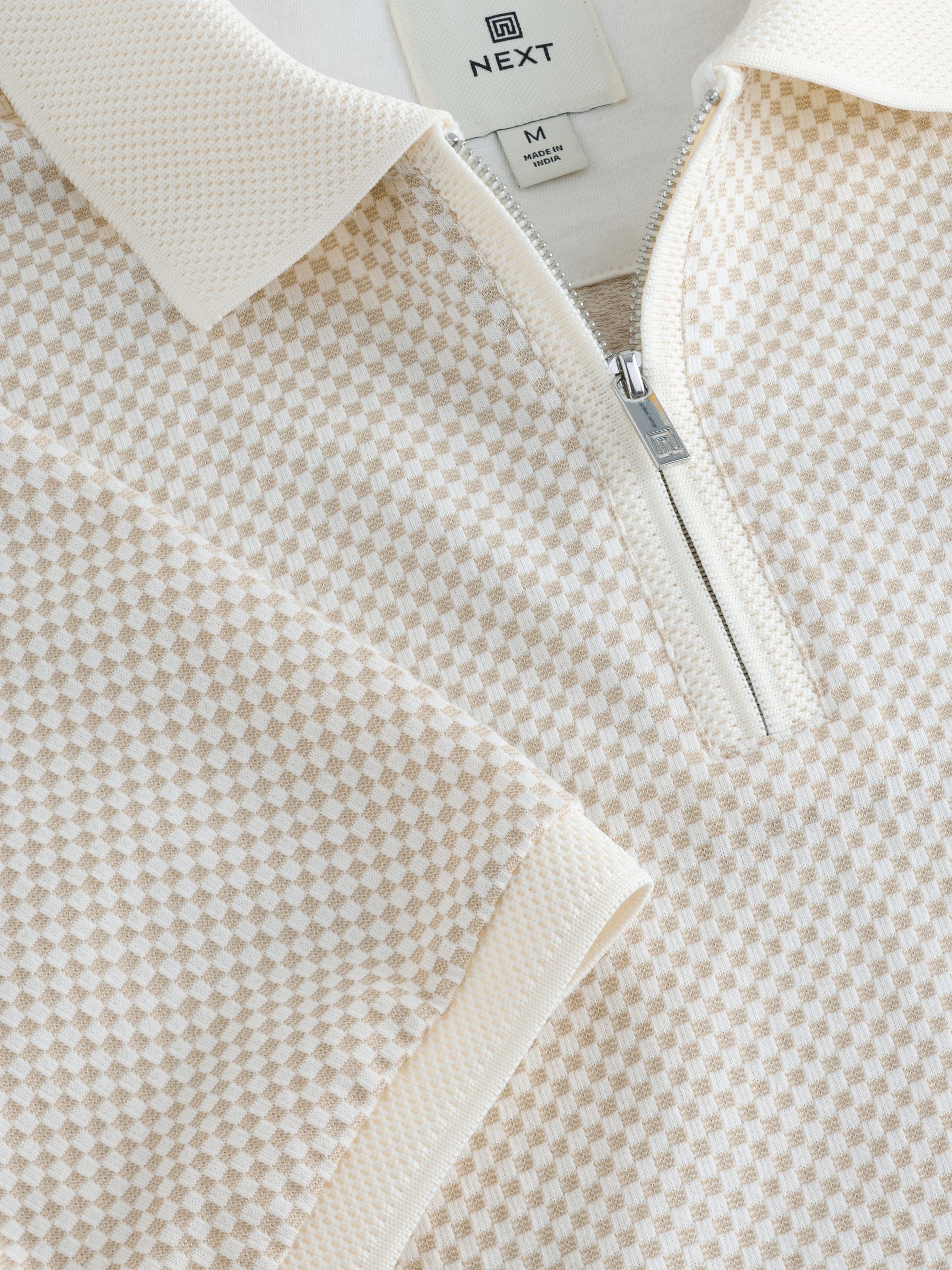 Wit - Modieus poloshirt met kwartrits