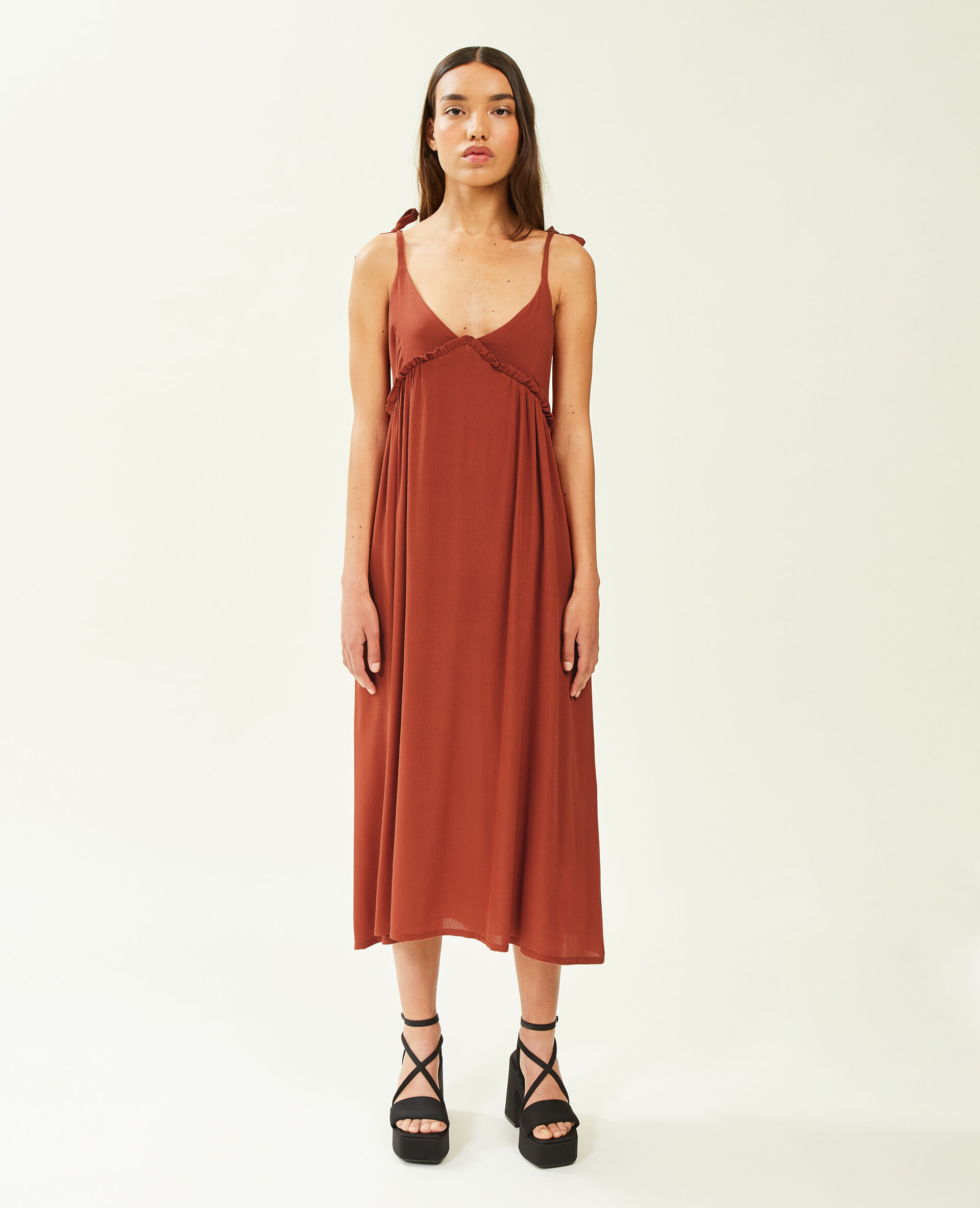 Robe longue triangle - Camel