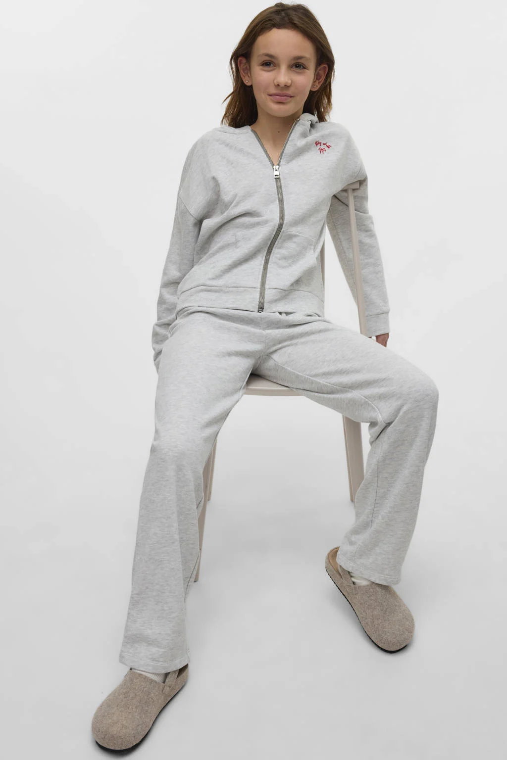 VERO MODA GIRL sweatvest grijs melange