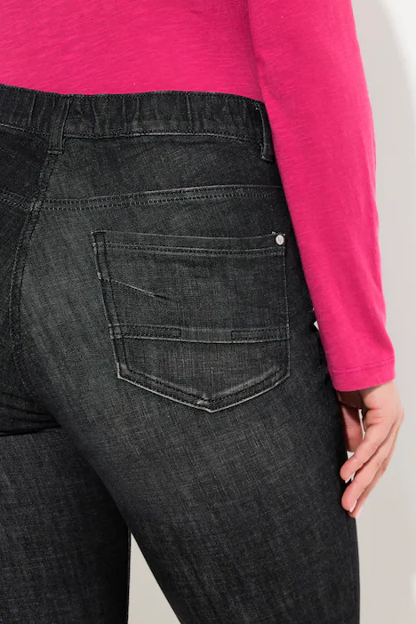 Jeans Sarah, Ziernähte, schmales Bein, Komfortbund, black