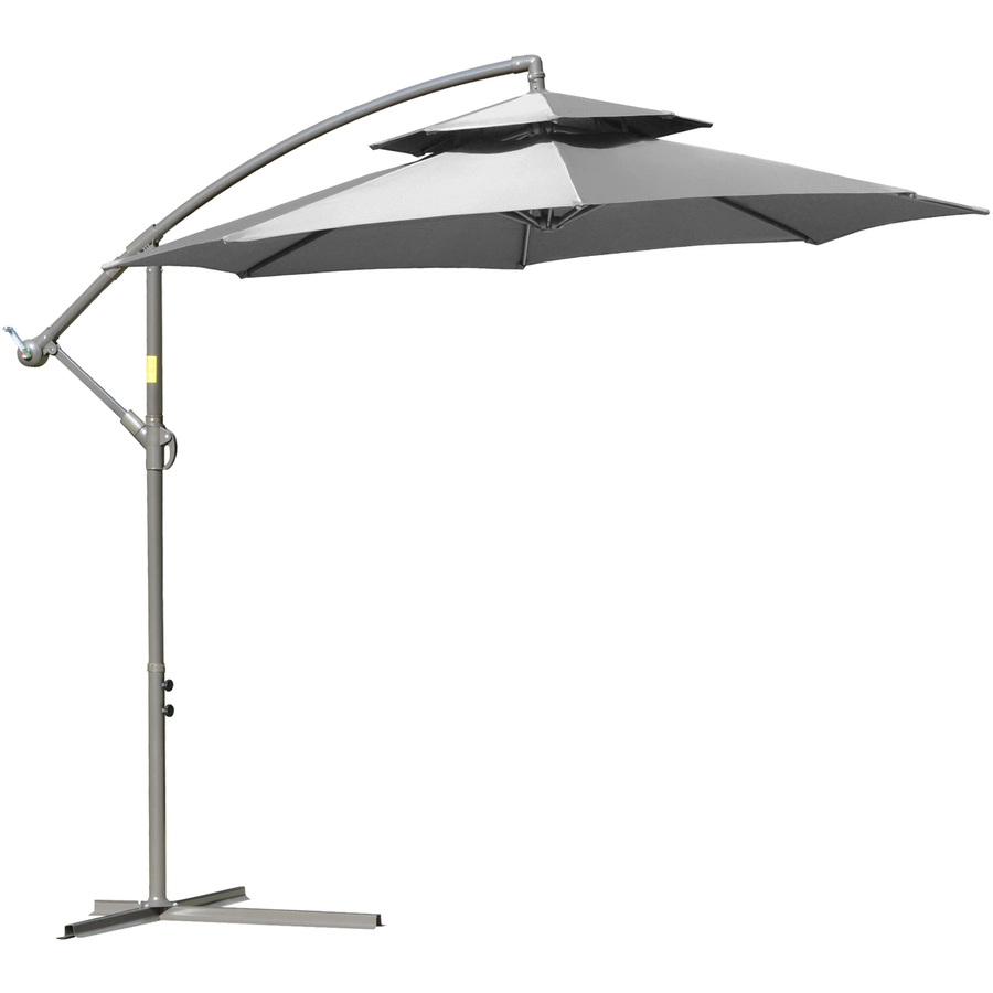 Outsunny Sonnenschirm mit Entlüftung grau