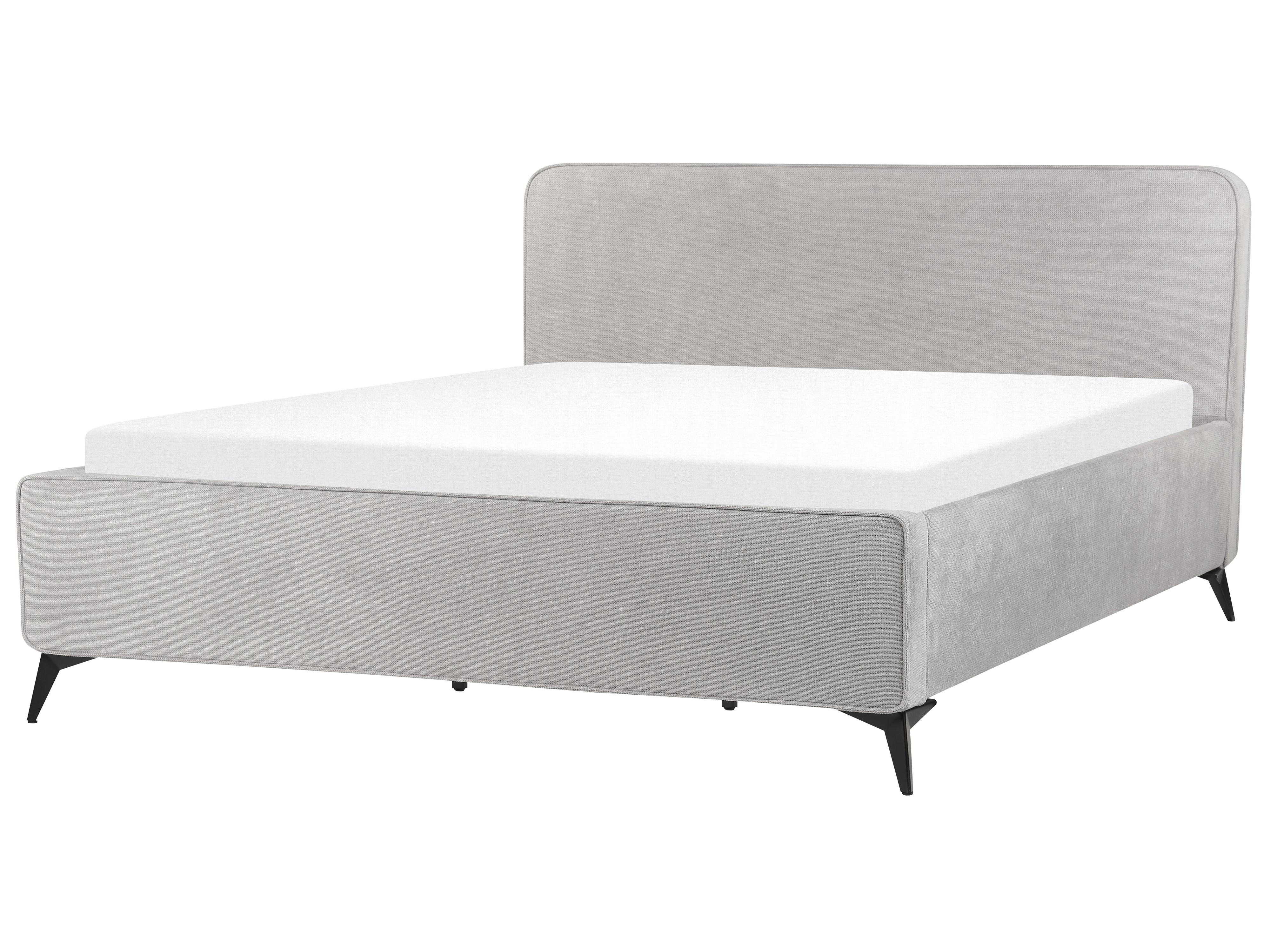 Bed Stof VALOGNES 180 x 200 cm Lichtgrijs