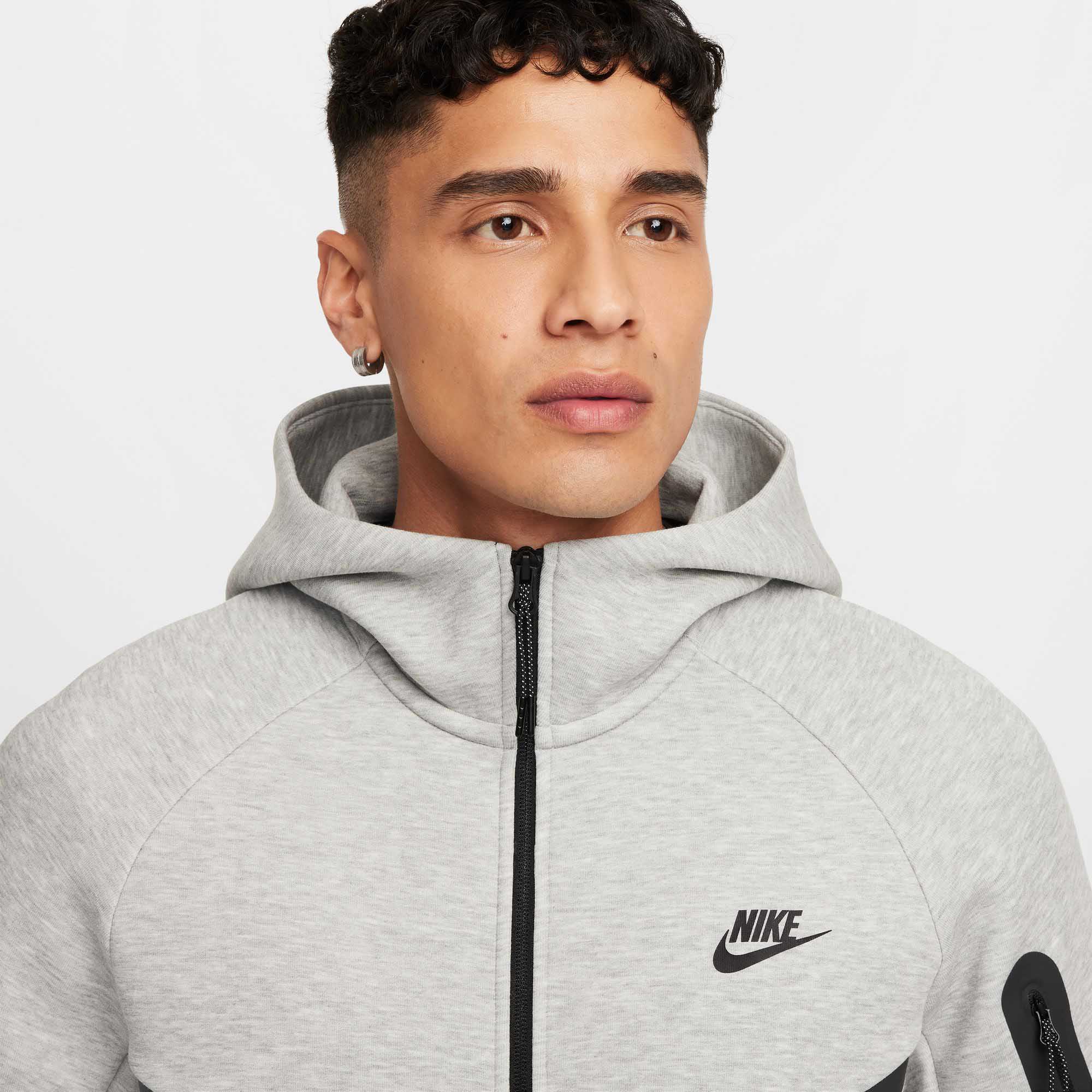 Tech Fleece Full-Zip Windrunner Hoodie Herre 063/DK Grey Heather/Black