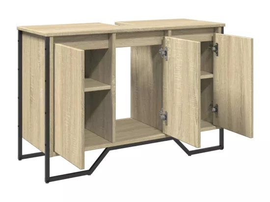 Armoire lavabo de salle de bain chêne sonoma 91x35x60 cm