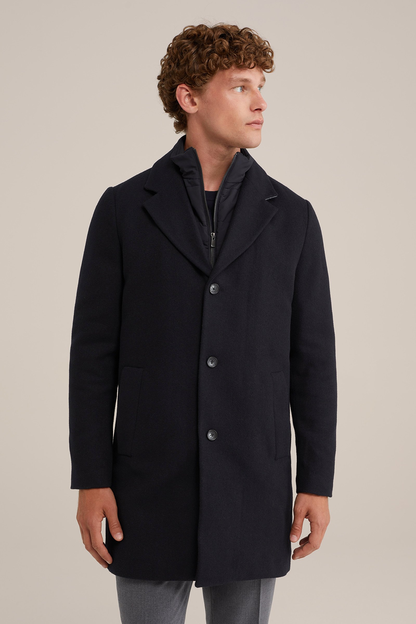 overjas met inzet WE Fashion Donkerblauw