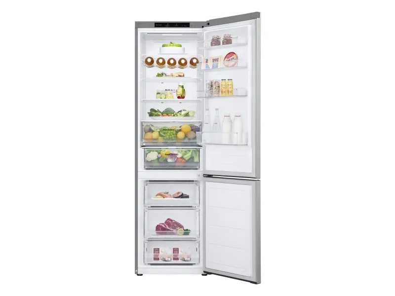 LG GBV3200DPY - Køleskab/fryser - bund-fryser - bredde: 59.5 cm - dybde: 68.2 cm - højde: 203 cm - 387 liter - Klasse D - prime-sølv