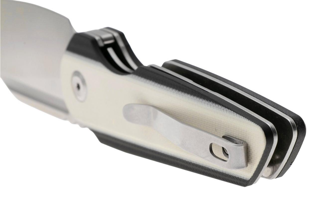 Tenable Knives Rafe L T1048A4 Satin 14C28N, Ivory White Black G10, zakmes, 4T5 design