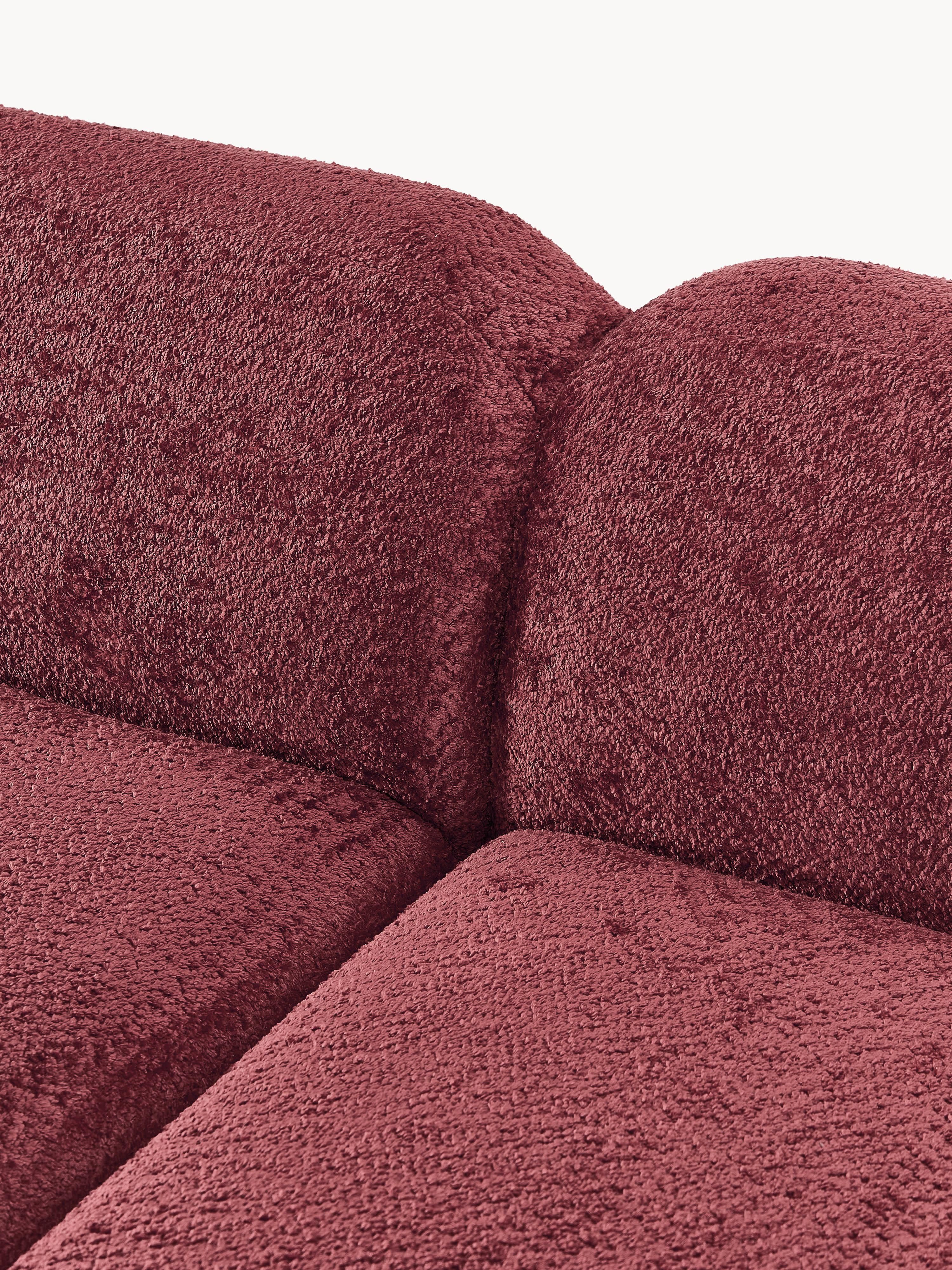 Modulaire hoekbank Wolke (4-zits) van teddy-bouclé