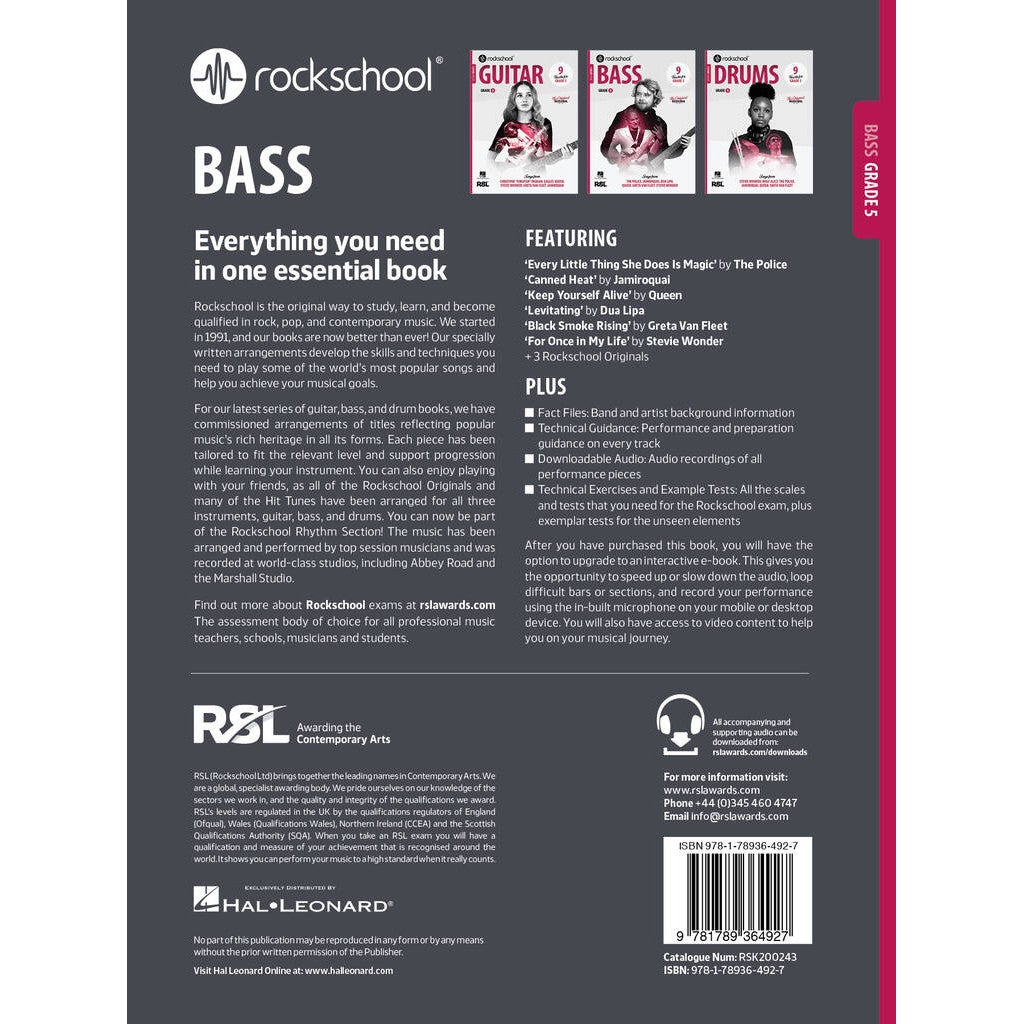 Rock School Limited Bass Grade 5 (2024) basgitaarboek