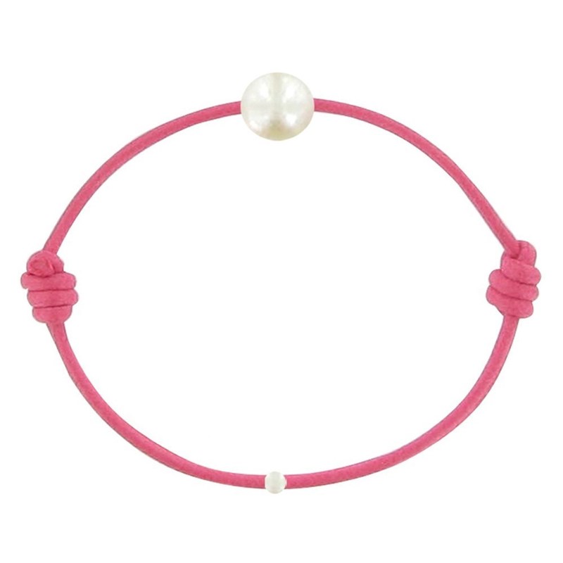 Bracelet La Perle de Culture Blanche des Poulettes - Colors - Fuchsia