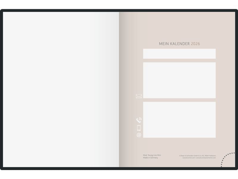 rido idé Wochenagenda Design Line Blume, 2026, Türkis Wochenplaner mit zwei Seiten je Woche