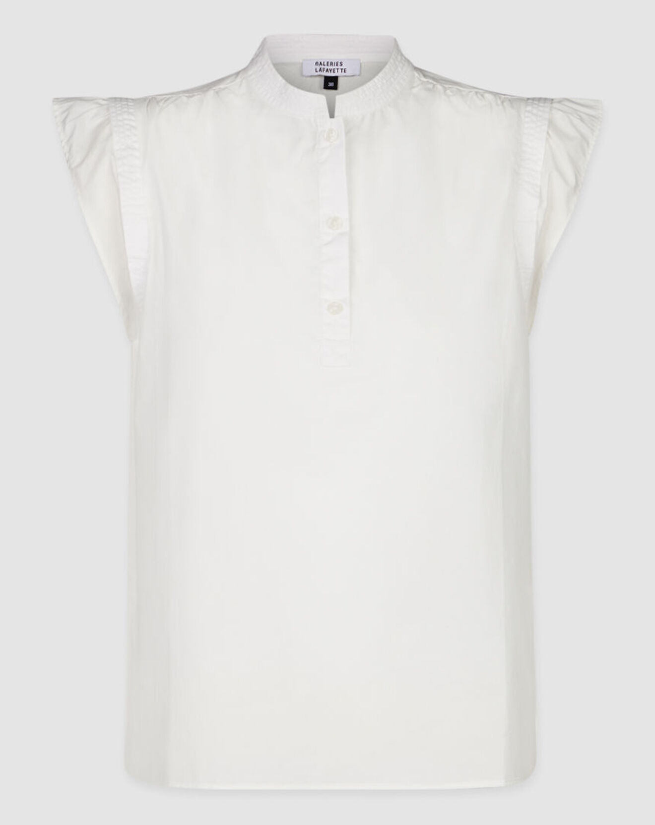 Galeries Lafayette Blouse en Coton MC blanche