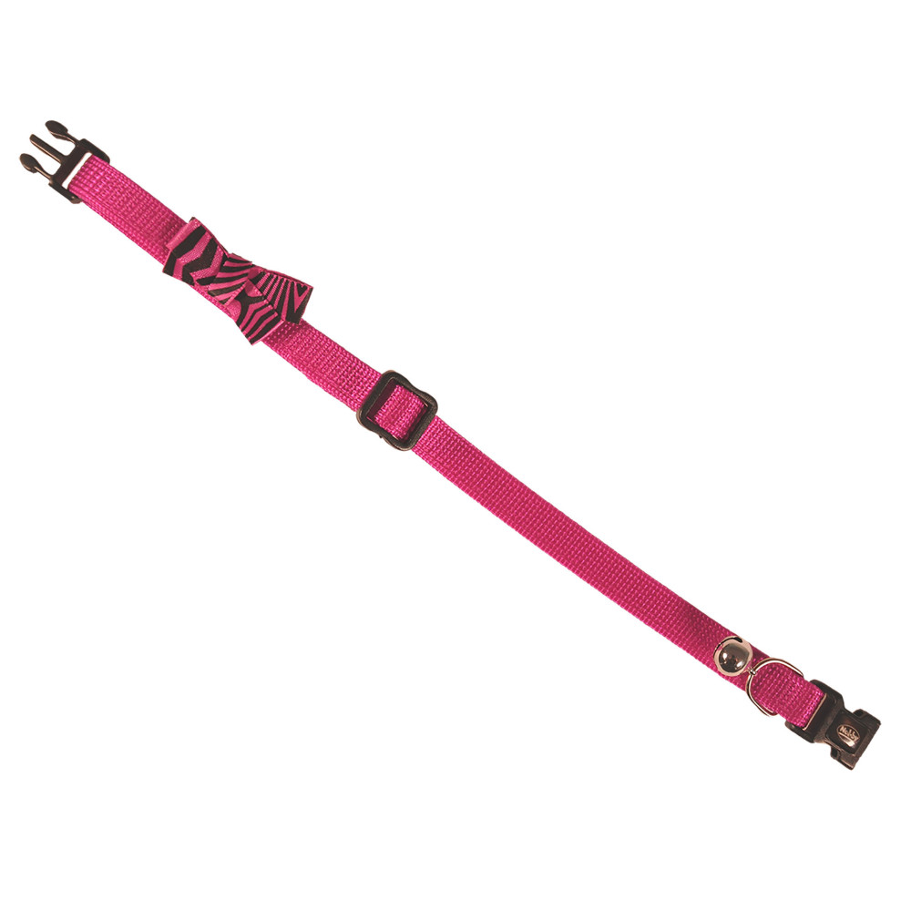 Collier chat loop rose avec noeud papillon. 20-30cm x 10mm